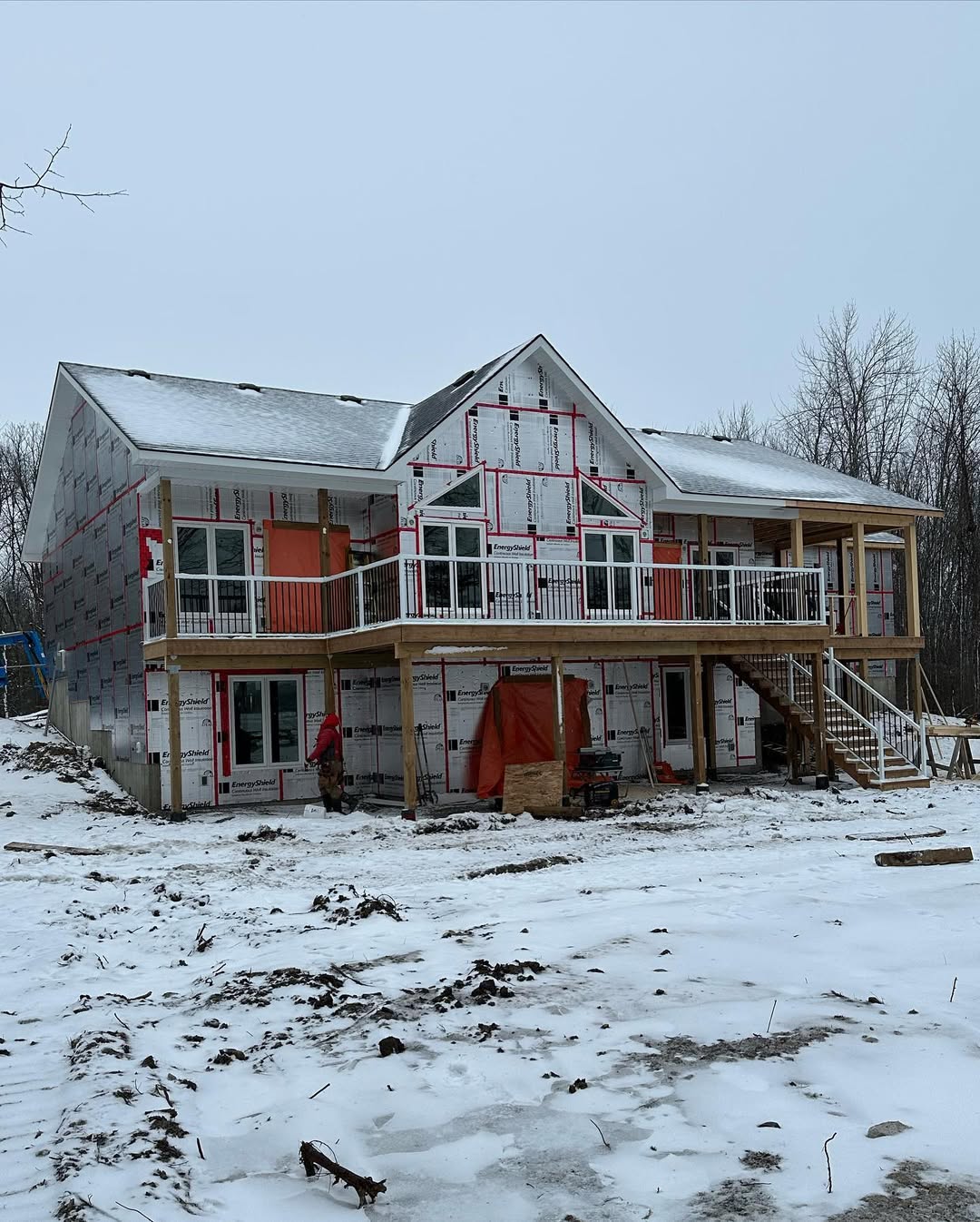 Back porch on new lakefront build
